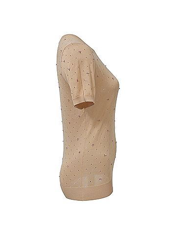 Dsquared2 Dsquared2 Bead-Embellished Top in Nude Cotton (view 2)