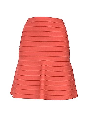 Herve Leger Herve Leger Knee Length Skirt in Orange Rayon (view 1)