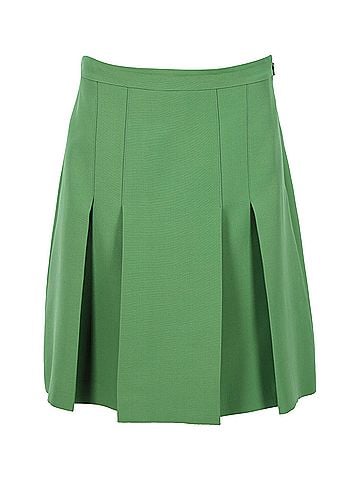 Gucci Gucci Pleated Skirt In Green Wool (view 1)