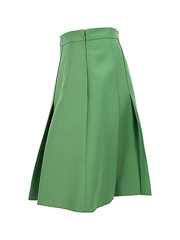 Gucci Gucci Pleated Skirt In Green Wool (view 2)