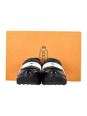 Tod's Tod's Platform Penny Loafers in Black Leather (view 2)