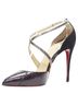 Christian Louboutin 100% Leather Black Christian Louboutin metallic cross strap pump Size EU 36 - photo 4