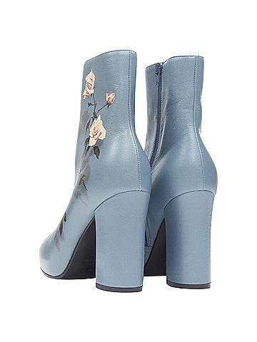 Dries Van Noten Dries Van Noten slate rose print block heel ankle boot (view 2)