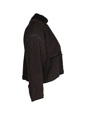 BA&SH Ba&sh Cropped High-Neck Sweater in Brown Cotton (view 2)
