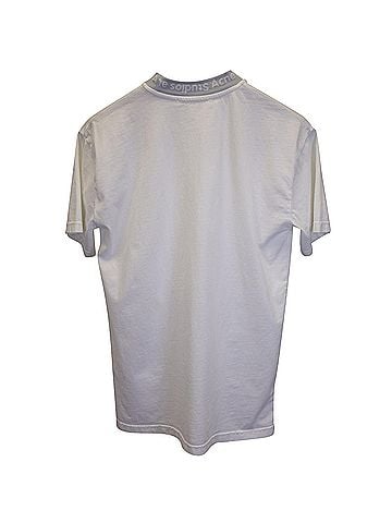 Acne Acne Studios Logo Neck Tshirt in White Cotton (view 2)
