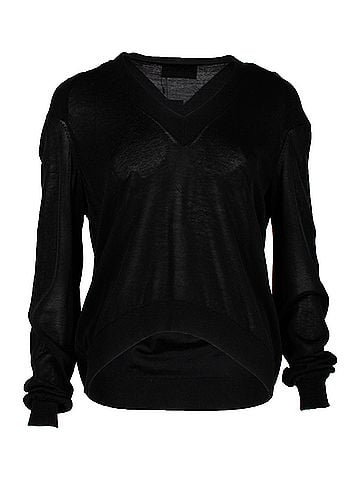 Givenchy Givenchy V-neck Sweater in Black Cotton (view 1)
