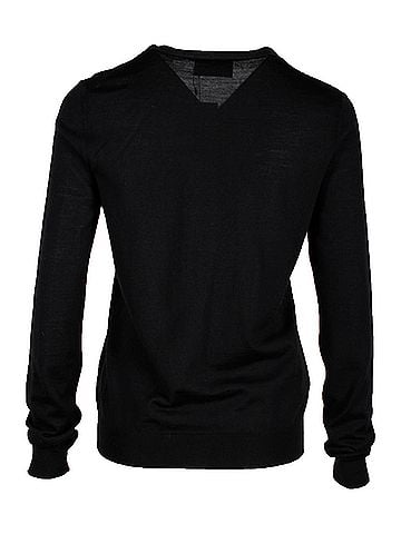 Givenchy Givenchy V-neck Sweater in Black Cotton (view 2)