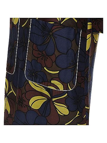 MARNI Marni floral print wool silk crepe patch pocket boxy A-line dress (view 2)