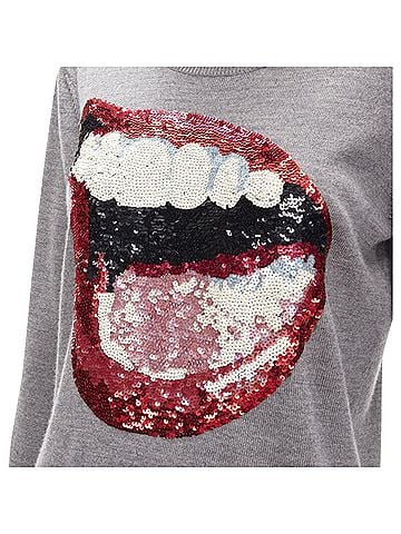 Markus Lupfer Markus Lupfer knit lips sequins sweater (view 2)