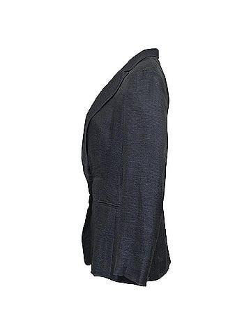 Giorgio Armani Giorgio Armani Single-Breasted Blazer in Navy Blue Linen (view 2)