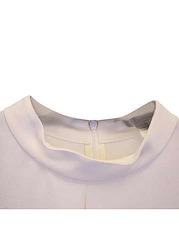 HUGO BOSS Boss Mock-Neck Long-Sleeve Top in White Polyester (view 2)