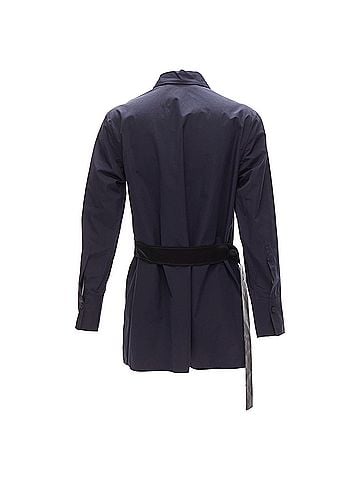 MARNI Marni cotton rubber button asymmetric belted shirt (view 1)