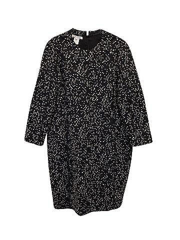 Oscar De La Renta Oscar De La Renta Dotted Dress in Black Polyamide Wool (view 1)