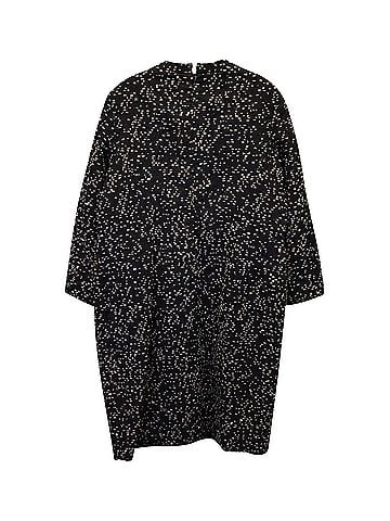 Oscar De La Renta Oscar De La Renta Dotted Dress in Black Polyamide Wool (view 2)