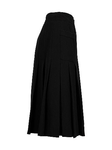 Chanel Chanel Pleated A-Line Skirt in Black Silk (view 2)