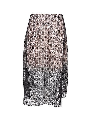 Stella McCartney Stella McCartney Knee Length Lace Skirt in Black Silk (view 1)