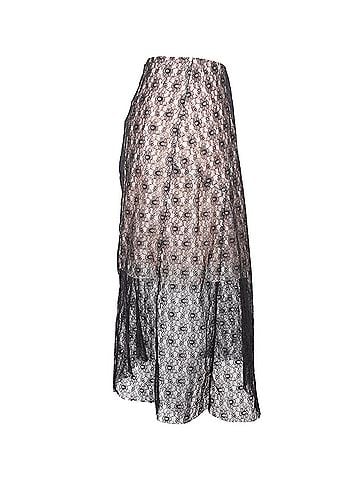 Stella McCartney Stella McCartney Knee Length Lace Skirt in Black Silk (view 2)
