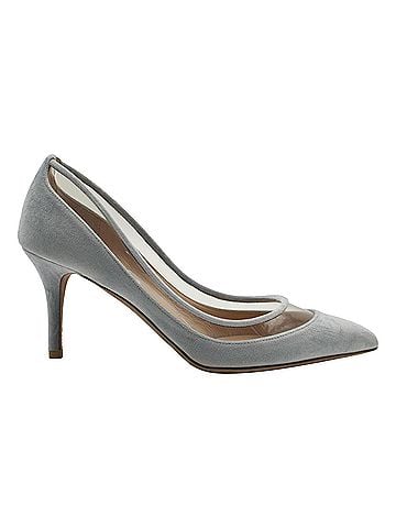 Mario Valentino Valentino Celeste Pumps in Light Blue Velvet (view 1)