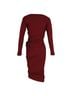 Vivienne Westwood 100% Cotton Maroon  Vivienne Westwood Knee-Length Long Sleeve Draped Dress in Maroon Cotton Size L - photo 3