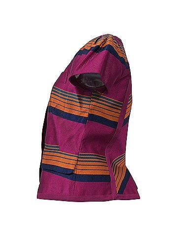 Marc Jacobs Marc by Marc Jacobs Striped Short Sleeve Blouse in Multicolor Polyester (view 2)
