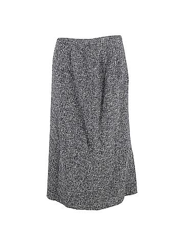 Max Mara  Max Mara Midi A-Line Skirt in Grey Wool (view 1)