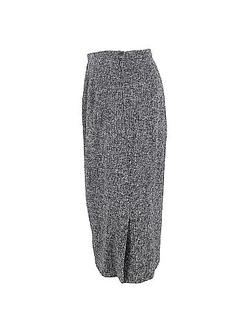 Max Mara  Max Mara Midi A-Line Skirt in Grey Wool (view 2)