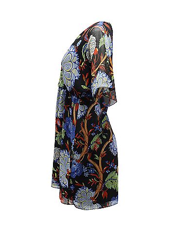 Alice + Olivia Alice + Olivia Cay Floral Dress in Multicolor Polyester (view 2)