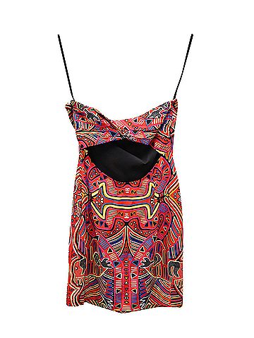 Mara Hoffman Mara Hoffman Back Cut-out Printed Mini Dress in Multicolor Rayon (view 2)