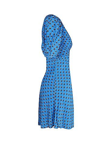STAUD Staud Milla Floral Print Mini Dress in Blue Rayon (view 2)