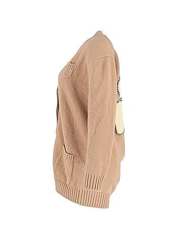 No. 21 N21 Clover Cardigan in Light Brown Cotton (view 2)