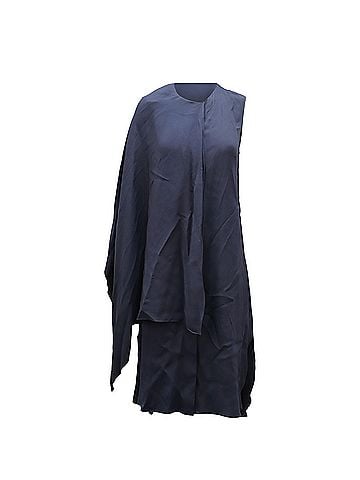 Adam Lippes Adam Lippes Cape Dress in Navy Blue Viscose (view 1)