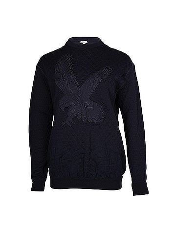 Stella McCartney Stella McCartney Eagle Embroidered Sweater in Navy Blue Cotton  (view 1)