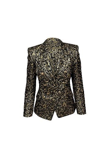 Balmain Balmain Metallic Brocade Blazer in Gold Acetate (view 1)