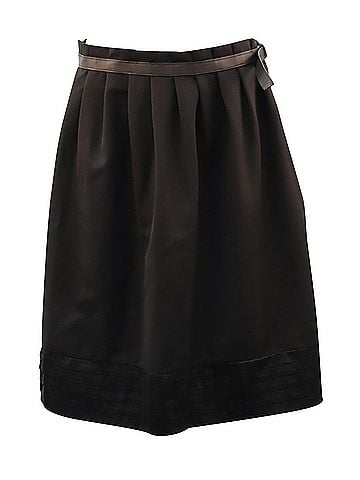 Viktor & Rolf Viktor & Rolf Belted Pleated Skirt in Black Wool (view 1)