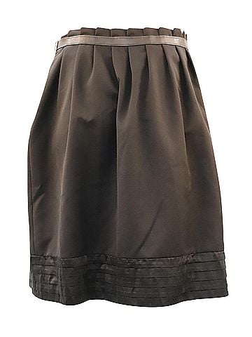 Viktor & Rolf Viktor & Rolf Belted Pleated Skirt in Black Wool (view 2)