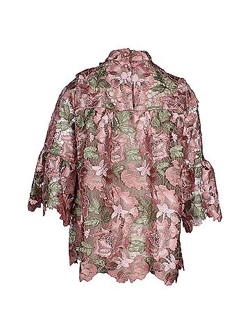 Anna Sui Anna Sui Mock Neck Floral Lace Blouse in Pink Polyester (view 2)