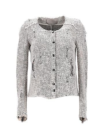 IRO IRO Distressed Jacket in Grey Cotton (view 1)