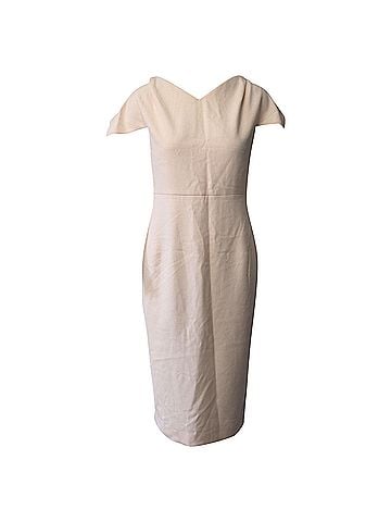 RM by Roland Mouret Roland Mouret Midi Dress in Pastel Pink Polyester (view 1)