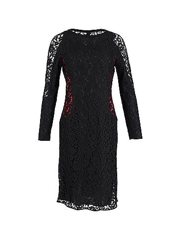 Joseph Joseph Lace Shift Dress in Black Cotton (view 1)