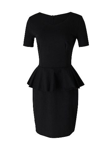 Stella McCartney Stella McCartney Peplum Dress in Black Cotton (view 1)