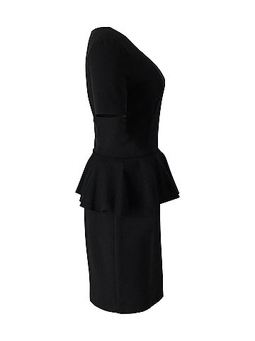 Stella McCartney Stella McCartney Peplum Dress in Black Cotton (view 2)