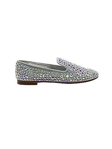 Giuseppe Zanotti Giuseppe Zanotti Studded Smoking Slippers in Grey Suede (view 1)