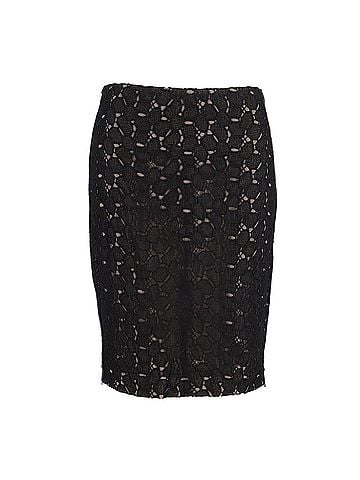 Diane von Furstenberg Diane Von Furstenberg Clover Lace Pencil Skirt in Black Polyester (view 1)