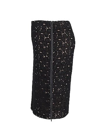Diane von Furstenberg Diane Von Furstenberg Clover Lace Pencil Skirt in Black Polyester (view 2)