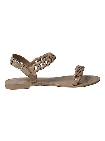 Givenchy Givenchy Jelly Plate Chain Flat Sandals in Beige Plastic (view 1)