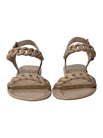 Givenchy Givenchy Jelly Plate Chain Flat Sandals in Beige Plastic (view 2)