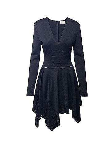 Alexandre Vauthier Alexandre Vauthier Waterfall Hem Dress in Black Viscose (view 1)