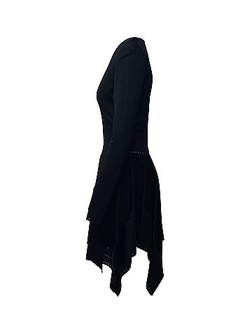 Alexandre Vauthier Alexandre Vauthier Waterfall Hem Dress in Black Viscose (view 2)