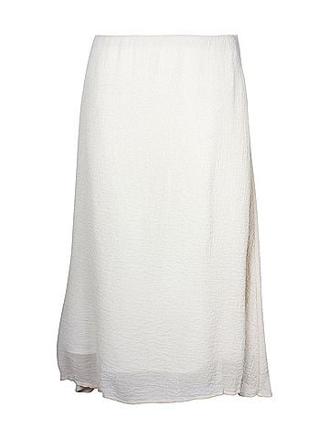 Mansur Gavriel Mansur Gavriel Textured Midi Skirt in Cream Silk (view 1)