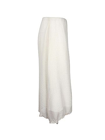 Mansur Gavriel Mansur Gavriel Textured Midi Skirt in Cream Silk (view 2)